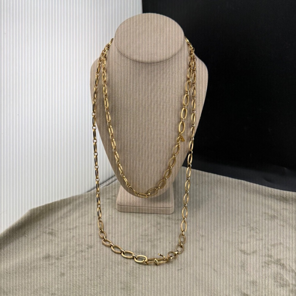 Vintage Monet Necklace Gold Tone Chain Link Opera Flapper 54" - Picture 3 of 8